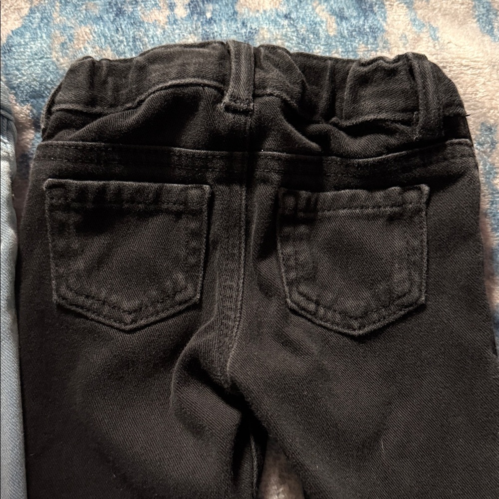 Set of Two Cat & Jack Kids Jeans Jeggings- Light Blue and Black - Picture 4 of 11